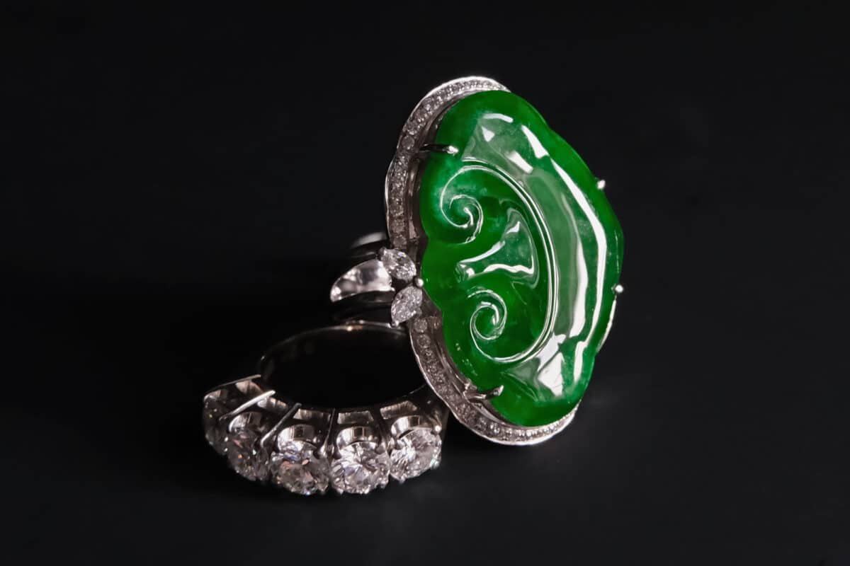 Mine Type Imperial Green Jade Ring 18k Gem Gardener
