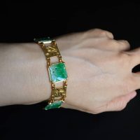 chinese jade bracelet, vintage jade bracelet, antique jade bracelet, carved jade bracelet, jade gold bracelet, vintage jade jewellery, antique chinese jewellery, Gem Gardener