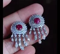 burma ruby chandelier earrings white gold diamond video