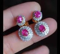 burmese ruby diamond stud earrings video
