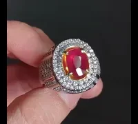unheated ruby men ring 3ct video