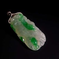 carved jade pendant, translucent jade pendant, carved jade pendants for sale, jade pendant singapore, fine jade jewelry hong kong, green jadeite carved pendant, Gem Gardener