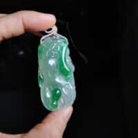 carved jade pendant, translucent jade pendant, carved jade pendants for sale, jade pendant singapore, fine jade jewelry hong kong, green jadeite carved pendant, Gem Gardener