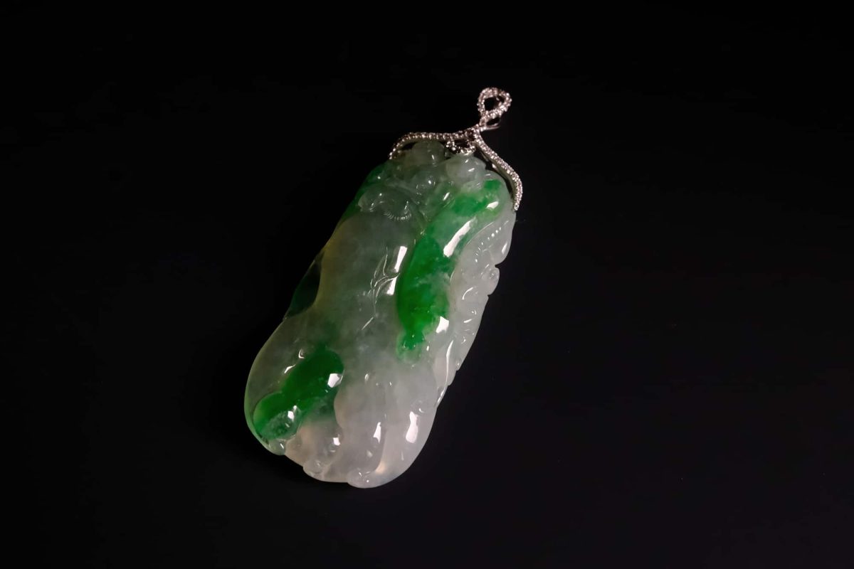 carved jade pendant, translucent jade pendant, carved jade pendants for sale, jade pendant singapore, fine jade jewelry hong kong, green jadeite carved pendant, Gem Gardener