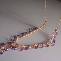 amethyst and sapphire necklace, amethyst necklace and earring set, sapphire necklace singapore, sapphire bridal necklace set, amethyst necklace singapore, sapphire jewellery singapore, amethyst jewellery singapore
