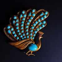antique peacock brooch, vintage peacock brooch, antique turquoise brooch, vintage turquoise brooch, antique gold brooches for sale, antique gold brooch for men, vintage brooch singapore, gold brooch singapore, peacock jewelry, Gem Gardener