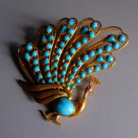 antique peacock brooch, vintage peacock brooch, antique turquoise brooch, vintage turquoise brooch, antique gold brooches for sale, antique gold brooch for men, vintage brooch singapore, gold brooch singapore, peacock jewelry, Gem Gardener