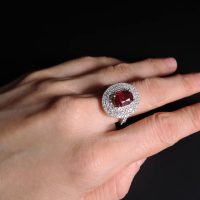 unheated ruby ring, oval ruby ring, natural unheated untreated ruby, ruby ring singapore, ruby engagement ring with diamonds, ruby engagement ring singapore, ruby halo rings for sale, Gem Gardener
