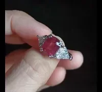5.18ct Ruby Diamond Three Stone Ring