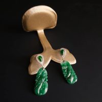 art deco jade earrings, carved jade drop earrings, jade drop earrings white gold, jade earrings singapore, teardrop jade drop earrings, jade statement earrings, jadeite jade dangle earrings, Gem Gardener