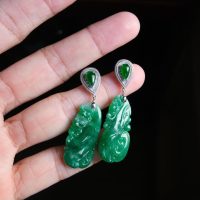 art deco jade earrings, carved jade drop earrings, jade drop earrings white gold, jade earrings singapore, teardrop jade drop earrings, jade statement earrings, jadeite jade dangle earrings, Gem Gardener