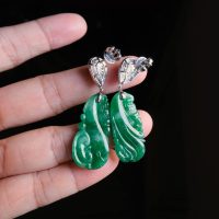 art deco jade earrings, carved jade drop earrings, jade drop earrings white gold, jade earrings singapore, teardrop jade drop earrings, jade statement earrings, jadeite jade dangle earrings, Gem Gardener