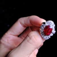 Ruby Diamond Ring, unheated ruby ring, antique style ruby ring, natural unheated untreated ruby, ruby ring singapore, ruby engagement ring with diamonds, ruby engagement ring singapore, ruby halo rings for sale, Gem Gardener