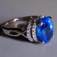 Cornflower Blue Sapphire Ring, unheated blue sapphire ring, intense cornflower blue sapphire, blue sapphire ring singapore, blue sapphire ring singapore price, unheated untreated blue sapphire, engagement ring singapore, Gem Gardener