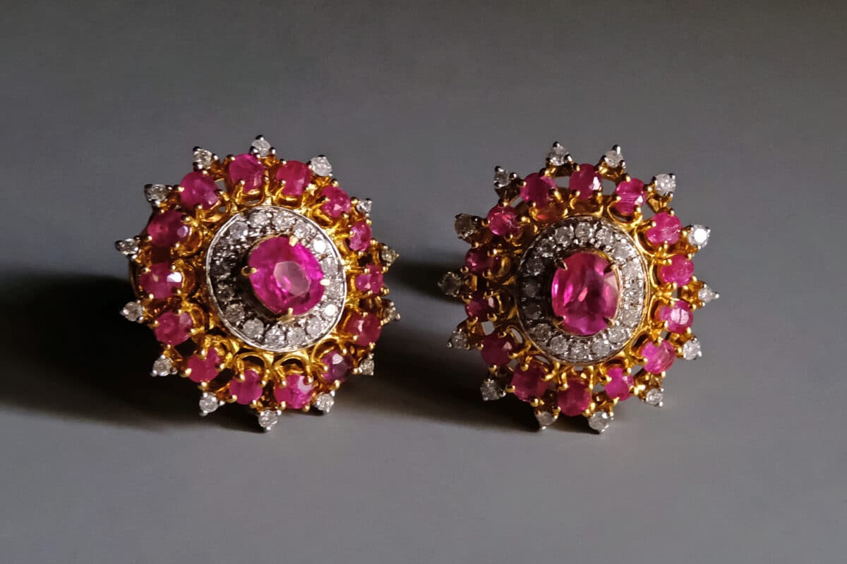 Large Ruby Stud Earrings, ruby stud earrings gold, Burmese Ruby Stud Earrings, antique burmese ruby jewelry, antique burmese rubies, ruby and diamond earrings, ruby earrings singapore, antique ruby jewellery, ruby unheated jewelry, Gem Gardener