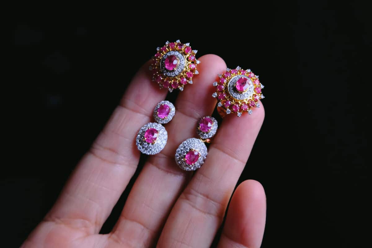 Large ruby earrings discount