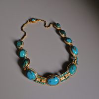 large turquoise necklace, turquoise statement necklace, persian turquoise jewelry, persian turquoise necklace, antique turquoise jewelry, iranian turquoise stone, turquoise necklace singapore, statement necklace singapore, Gem Gardener