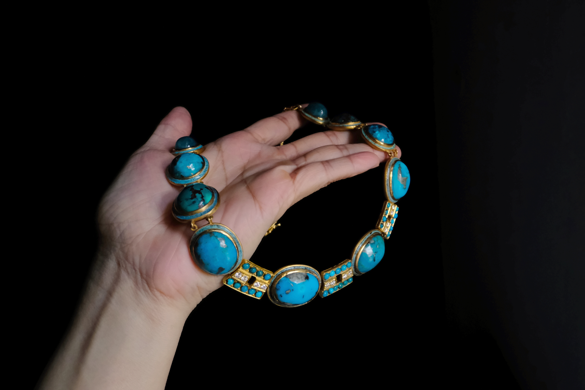 large turquoise necklace, turquoise statement necklace, persian turquoise jewelry, persian turquoise necklace, antique turquoise jewelry, iranian turquoise stone, turquoise necklace singapore, statement necklace singapore, Gem Gardener