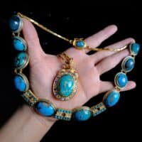 Persian Turquoise Jewelry, turquoise statement necklace chunky, antique turquoise jewellery, large turquoise necklace for sale, statement turquoise necklace, persian turquoise necklace buy, statement necklace singapore, Gem Gardener