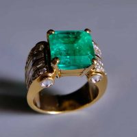 Colombian Emerald Mens Ring, mens art deco emerald ring, art deco emerald rings for sale, art deco emerald ring vintage, vintage emerald rings for sale, vintage emerald rings art deco, vivid green emerald ring, high end emerald ring, high quality emerlad ring, emerald ring singapore, Gem Gardener