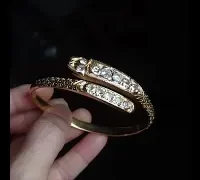 antique gold snake old cut diamond bangle video