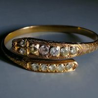 snake diamond bangle, antique snake bracelet gold, diamond snake bracelet, antique diamond bangle bracelet, vintage diamond cuff bracelet, snake cuff bracelet gold, antique peranakan jewellery, diamond cuff bracelet yellow gold, Gem Gardener