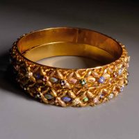 Vintage Indian Gold Bangles, indian enamel bangles, antique indian bangles, Vintage Gold Bangles for sale, antique gold jewellery singapore, Gem Gardener