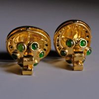 Jade Stud Earrings, jade earrings singapore, jade stud earrings, cosmos earrings, large jade earrings, roman gold earrings, roman style jewellery, moon earrings studs gold, Gem Gardener