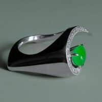 Minimalist Jade Ring, jade avant garde, jade ring singapore, pear shaped jade ring, jade ring men gold, jade diamond ring white gold, Gem Gardener