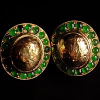 Jade Stud Earrings, jade earrings singapore, jade stud earrings, cosmos earrings, large jade earrings, roman gold earrings, roman style jewellery, moon earrings studs gold, Gem Gardener