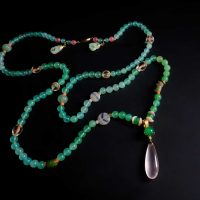 long bead necklace, court bead necklace, Chrysoprase Bead Necklace, long bead necklace gold, chrysoprase necklace gold, chrysoprase stone necklace, beads necklace singapore, chinese court necklace, chinese jade beaded necklace, beaded necklace singapore, beaded jewellery singapore, Gem Gardener