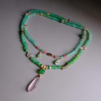long bead necklace, court bead necklace, Chrysoprase Bead Necklace, long bead necklace gold, chrysoprase necklace gold, chrysoprase stone necklace, beads necklace singapore, chinese court necklace, chinese jade beaded necklace, beaded necklace singapore, beaded jewellery singapore, Gem Gardener