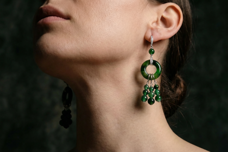 Jade Hoop Earrings, green jade dangle earrings, jade drop earrings gold, dark green jade earrings, intense green jadeite, dainty jade earrings, jadeite earrings singapore, jade earrings singapore, fine jade jewelry hong kong, jade jewellery singapore, Gem Gardener