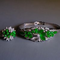 Antique Jade Ring, vintage jade ring with diamonds, vintage jade rings for sale, jade flower ring, jade cluster ring, jade and diamond cluster ring, vintage jade jewelry for sale, antique jade jewelry for sale, Gem Gardener