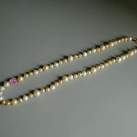 Big Pearl Little Pearl Necklace, Big Small Pearl Necklace, Beige Pearl Necklace, cream pearl necklace gold, pearl necklace singapore