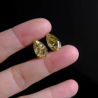 Pear Cut Diamond Earrings, Fancy Brownish Greenish Yellow Diamond, fancy brownish yellow diamond, fancy brown yellow diamond, buy loose diamond singapore, coloured diamonds singapore, Gem Gardener